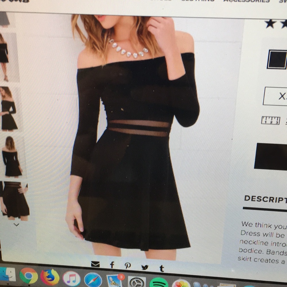 Lulu’s mesh black skater dress